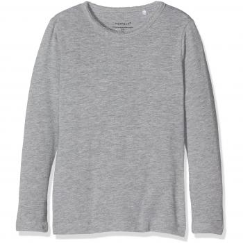NAME IT Nkfviola Ls Slim Top Noos, Camisa Manga Larga para Niñas, Gris