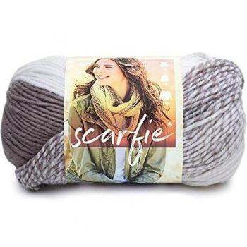 Lion Brand Scarfie Yarn-Cream/Taupe