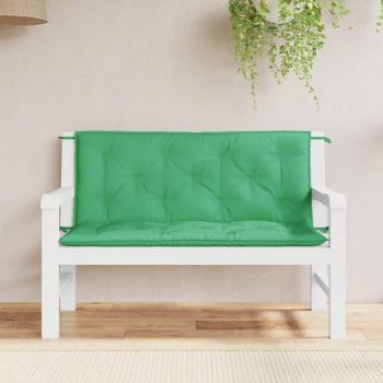 Green Oxford Fabric Garden Bench Cushions 2 pcs 47.2x19.7x2.8