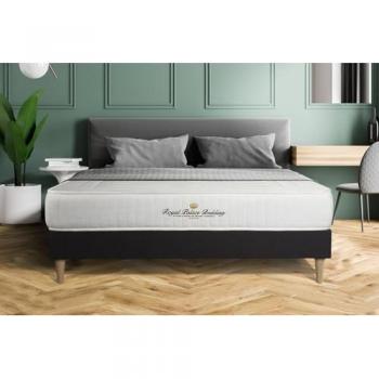 Royal Palace Bedding Somier negro + Colchón con muelles y viscoelástica 160 x 220 cm, Grosor: 22 cm, Muelles ensacados, Espuma viscoelástica, Firme, 3