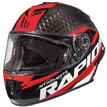 MT Casco Moto 2019 Rapide Pro Carbon Carbon-Rojo