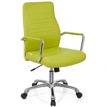 hjh OFFICE 720009 Sillón de Oficina TEWA Piel sintética Verde, Silla Escritorio Brazos, Respaldo ergonómica, Ajuste Altura