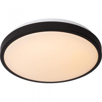 Lámpara de Techo LED Dasher Negra 18W 1150lm IP44 Ø34,8 cm con Sensor Movimiento y Día/Noche