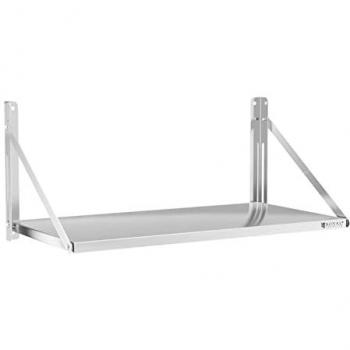 Estante de Pared Plegable de Acero Inoxidable - 100 x 45 cm - Soporta hasta 40 kg