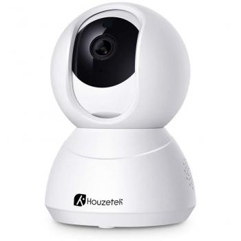 Cámara IP Wifi, Camara de Vigilancia Wifi Interior 1080P, Cámara 360 Grados Seguridad Wifi con Micrófono, Audio Bidireccional, Nocturna Detección de Movimiento para Hogar