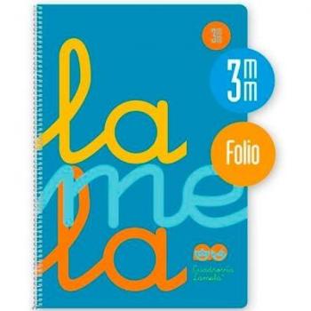Lamela Bloc Espiral Folio 80h Cuadrovía 3mm Plástico Azul - Pack de 5 unidades