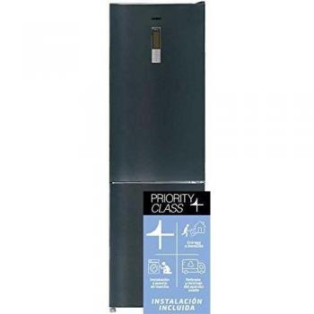 Sauber - Frigorífico Combi CRISTAL SCC201B Tecnología TOTAL NOFROST - A++ - 200x59,5 cm - Color Cristal Negro