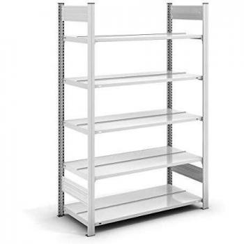 Estantería ensamblable para archivadores RAL 7035, altura 1750 mm, doble cara, dimensiones 1000 x 600 mm