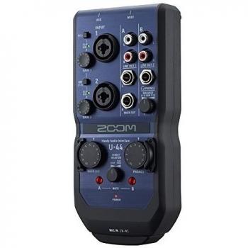 Interfaz de Audio Portátil Zoom U-44 con Conectividad USB y 4 Entradas/Salidas