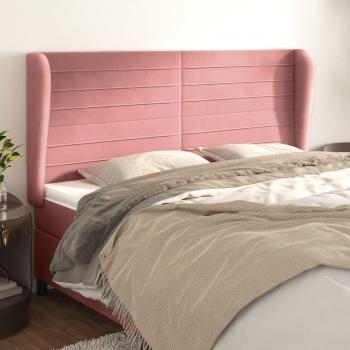 Cabecero con orejas de terciopelo rosa 203x23x118/128 cm Vidaxl Rosa