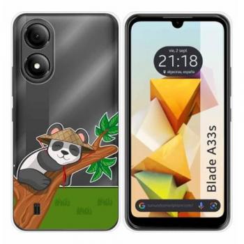 Funda Silicona Transparente Diseño Panda para Zte Blade A33s