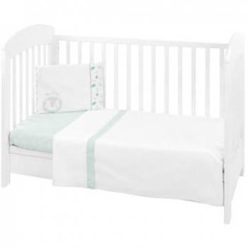 Juego de cama infantil 3 piezas Estilo UE 70/140 Jungle King, incluye manta de 180 x 135 cm, cojín de 45 x 35 cm y sábana de 140 x 70 cm, color verde