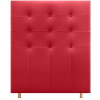 Cabecero Capitoné hasta el Suelo 95cm Tapizado en Polipiel Rojo para Camas Individuales y Matrimonio - DHOME