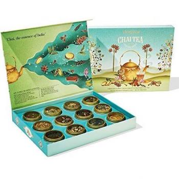 VAHDAM, Surtido de regalo de té 12 tés chai surtidos en una lujosa caja de regalo | INGREDIENTES 100% NATURALES |Regalos de té para cada ocasión | Regalo Infusiones | Mejor regalo para mujeres/hombres