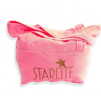 Bolso de hombro Starlite Universe Rosa Mare con logo bordado dorado