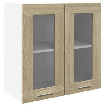 Armario colgante de cristal de aglomerado roble sonoma 60x31x60 cm Marrón