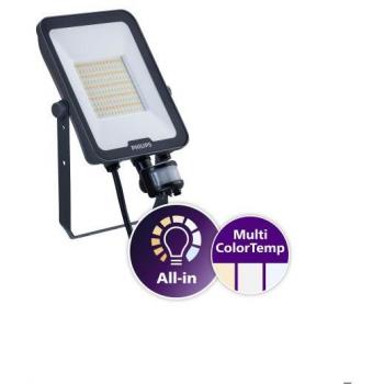 Proyector LED Philips Ledinaire BVP167 50W 6000lm IP65 con Sensor de Movimiento y Luz, CCT Seleccionable (3000K-4000K-6500K)