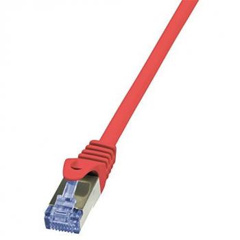 LogiLink Cat6a S/FTP Networking Cable, 2m, Red, Flame-retardant, RJ45 Patch Cable