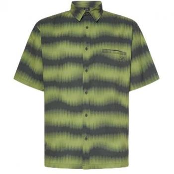 Camisa Oakley All Day RC verde reciclada de manga corta para hombre, talla L