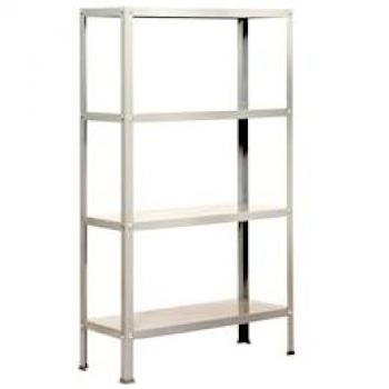 Estantería Metálica Homeclassic Mini 4 Estantes, Alta Capacidad de Carga 100 kg, Dimensiones 160x80x30 cm, Color Blanco