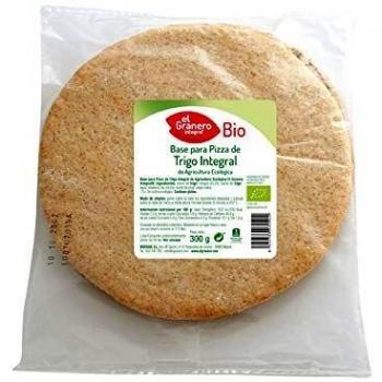 BASES DE PIZZA DE TRIGO INTEGRAL ECOLÓGICAS, PACK DE 2 UNIDADES, 300 GRAMOS CADA UNA – EL GRANERO