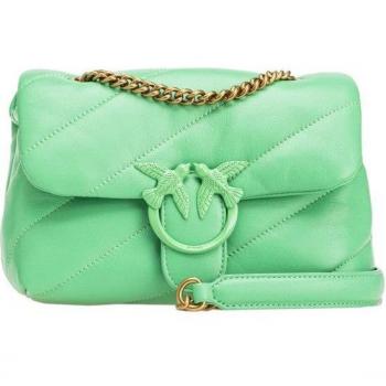 PINKO Quilted Mini Love Bag Puff Green Female One Size