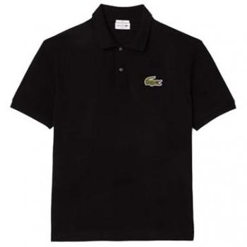 Lacoste Unisex Oversized Short Sleeve Polo Shirt with Logo - Pure Black, Size M