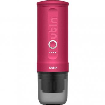 OUTIN Nano Portable Espresso Maker - Fuchsia Pink & Crimson Red, 7500 mAh
