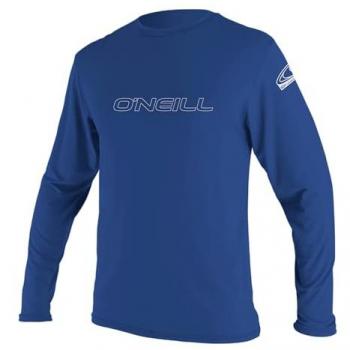 Camiseta de Manga Larga O'Neill Basic Skins Rash Tee con Protección UV, Color Pacific, Talla S para Hombre