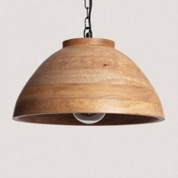 Lámpara Colgante de Madera Naisha M Iluzzia Natural para Decoración de Salón, Habitación y Dormitorio