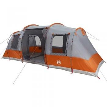 Tienda de campaña túnel 4 personas impermeable gris y naranja