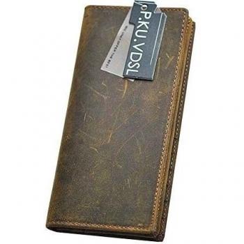 P.KU.VDSL® Carteras para hombre, cartera billetera tarjetero success, billeteras de cuero marron oscuro / marrón