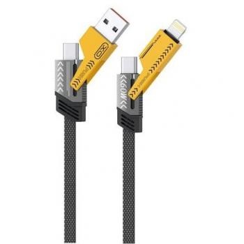 Cable USB 4 en 1 Multifuncional XO NB283 - 60W - 1 Metro - Color Negro