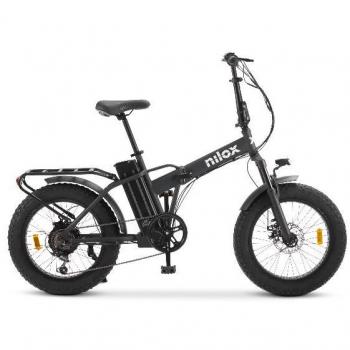 Bicicleta eléctrica plegable Nilox X8 Pro 250W, 70km autonomía, ruedas 20, 6 velocidades, pantalla LCD, acero negro