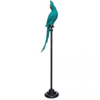 Estatua de Pájaro Decorativo de Metal Azul para Interiores Estilo Clásico, Moderno o Vintage - Altura 117 cm