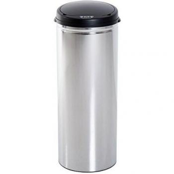 HOMCOM Contenedor Papelera Cubo Basura 50L con Sensor Detector Movimiento automático Acero Inoxidable