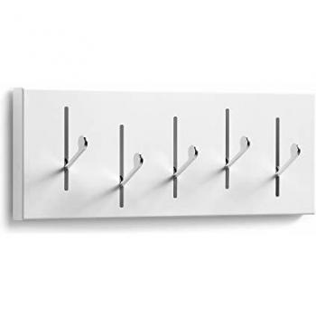 Kave Home - Perchero de Pared Andrey Blanco 48 cm de Acero