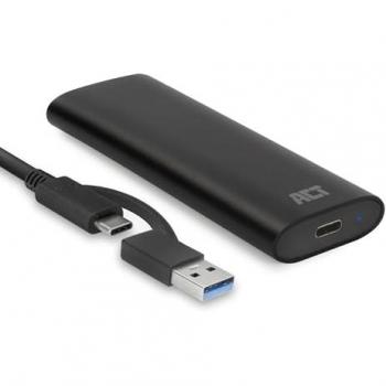 Caja Externa SSD M.2 NVMe PCIe USB-C Sin Herramienta Aluminio Negro ACT AC1615