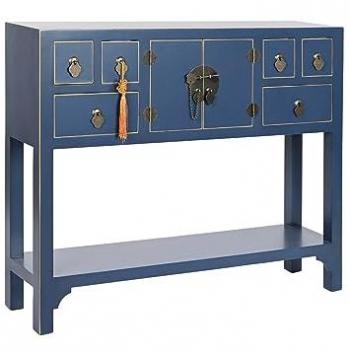 Mueble Auxiliar DKD Home Decor Azul Dorado Abeto Madera MDF 95 x 24 x 79 cm
