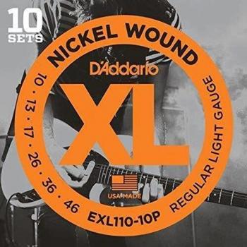 D'Addario E-Guit.String EXL110-10P 10-46 Nickel Wound 10 Sets