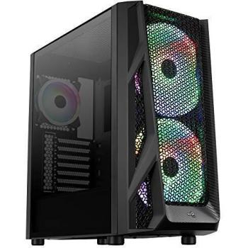 Aerocool AirHawk Duo, caja PC EATX,3 ventiladores, panel cristal templado