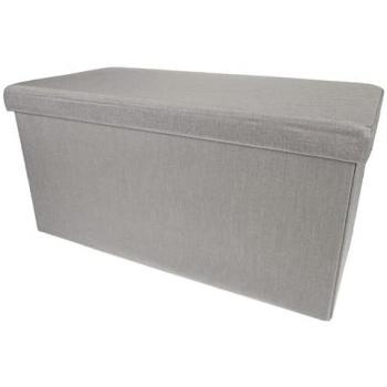 Baúl Puff Taburete de Almacenamiento Plegable en Tissu Gris Claro - 76 x 37,5 x H 37,5 cm
