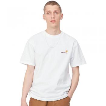 Carhartt WIP American Script T-Shirt in White-Black