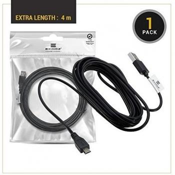 Exinoz® Cable de recarga de 4 m para PS4 DualShock y controlador para Xbox One-Cable USB de Tamaño ideal para Playstation 4 y los Xbox Cable de alta calidad, garantía de sustitución de un año