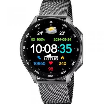 Reloj Inteligente Lotus 50050/4 para Hombre - Smartwatch Outdoor de Acero Negro y Pantalla Grande (46.70 mm)