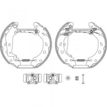 HELLA 8DB 355 004-941 Brake Shoe Set - R1250