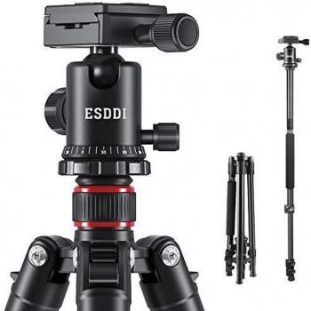 Treppiedi Fotocamera - ESDDI 162cm Treppiede Alluminio Cavalletto Fotografico con Monopiede e 360° Testa a Sfera per Nikon Sony Samsung Olympus DSLR