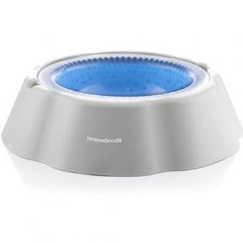 Bebedero Refrescante para Mascotas Freshty InnovaGoods - Bebedero refrescante, agua fresca hasta 5 horas, fácil limpieza, gel refrigerante, capacidad de 450 ml, color gris azul, material polip