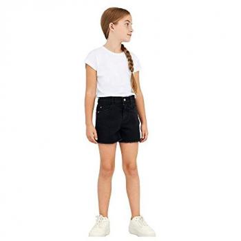 Shorts de Denim Mom Cintura Alta Randi con Dobladillo Desgastado