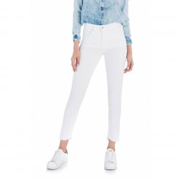 High-Waisted Push-In Cropped Skinny Jeans for Women - Modern White Denim